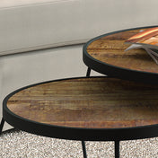 Arova nested coffee table set wood metal