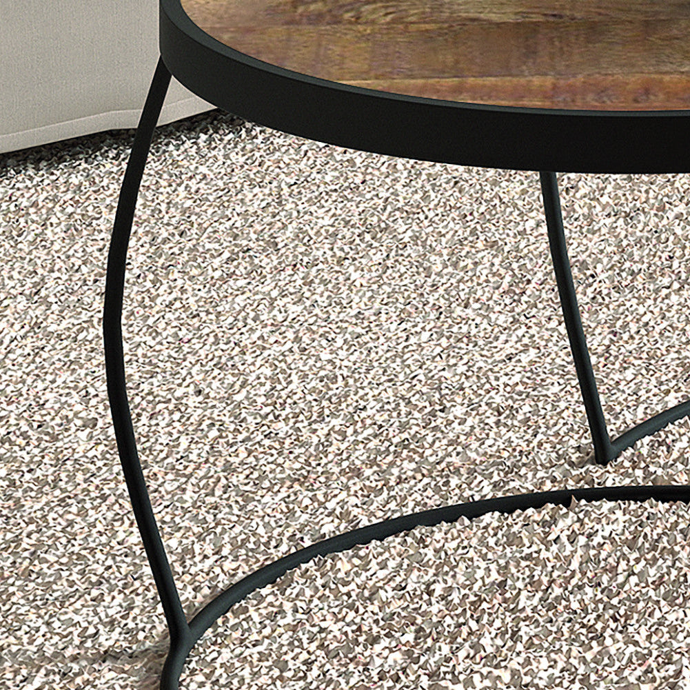 Arova nested coffee table set wood metal