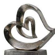 Heart of unity silver aluminium sculpture