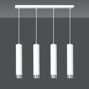 LYONN 4 White Chrome Pendant Lamp