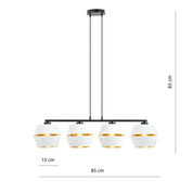 LUNOR 4 White Gold Pendant Lamp