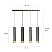 LYONN 4 Black Gold Pendant Lamp