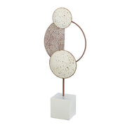 Circles of harmony white metal sculpture