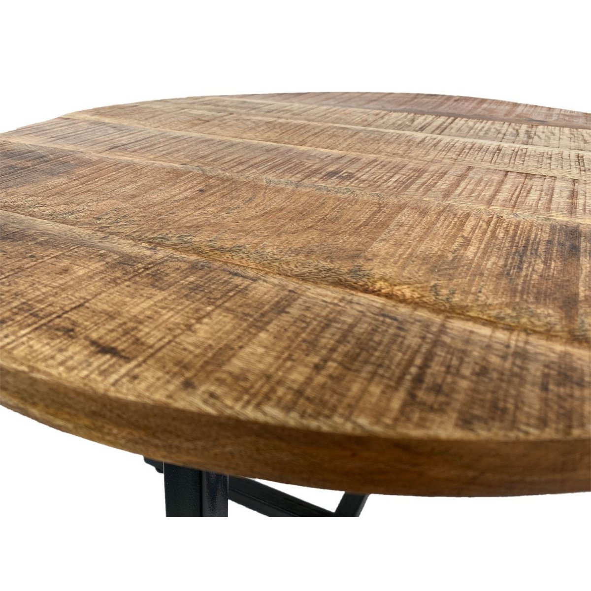 Handgemaakte luxe ronde salontafel met ambachtelijk metalen frame