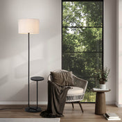 Timeless Artisan Standing Lamp with Curated Black Metal Design