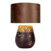 Handcrafted Luxury Ceramic Table Lamp in Beige and Gray