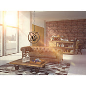 Handcrafted Luxury Pendant Lamp in Black Metal with Hemp Rope