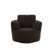 Chélu Luxe Swivel Armchair – Cocoa Brown Textile & Wood