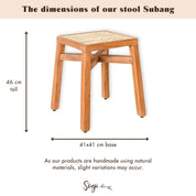 Atelier weave brown wood stool