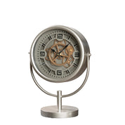 Pelli silver and gold gear table clock