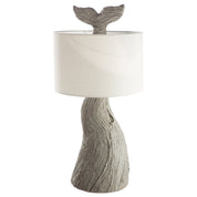 Whale gray resin table lamp