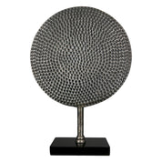 Circle of echoes silver aluminium sculpture