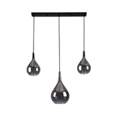 Handcrafted Luxury Pendant Light in Black Smoke Glass Design