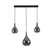 Handgemaakte luxe hanglamp in zwart rookglasontwerp
