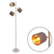 Handcrafted Luxury Metal Floor Lamp with Artisan Fabric Shades