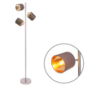 Handgemaakte luxe metalen staande lamp met ambachtelijke stoffen kappen