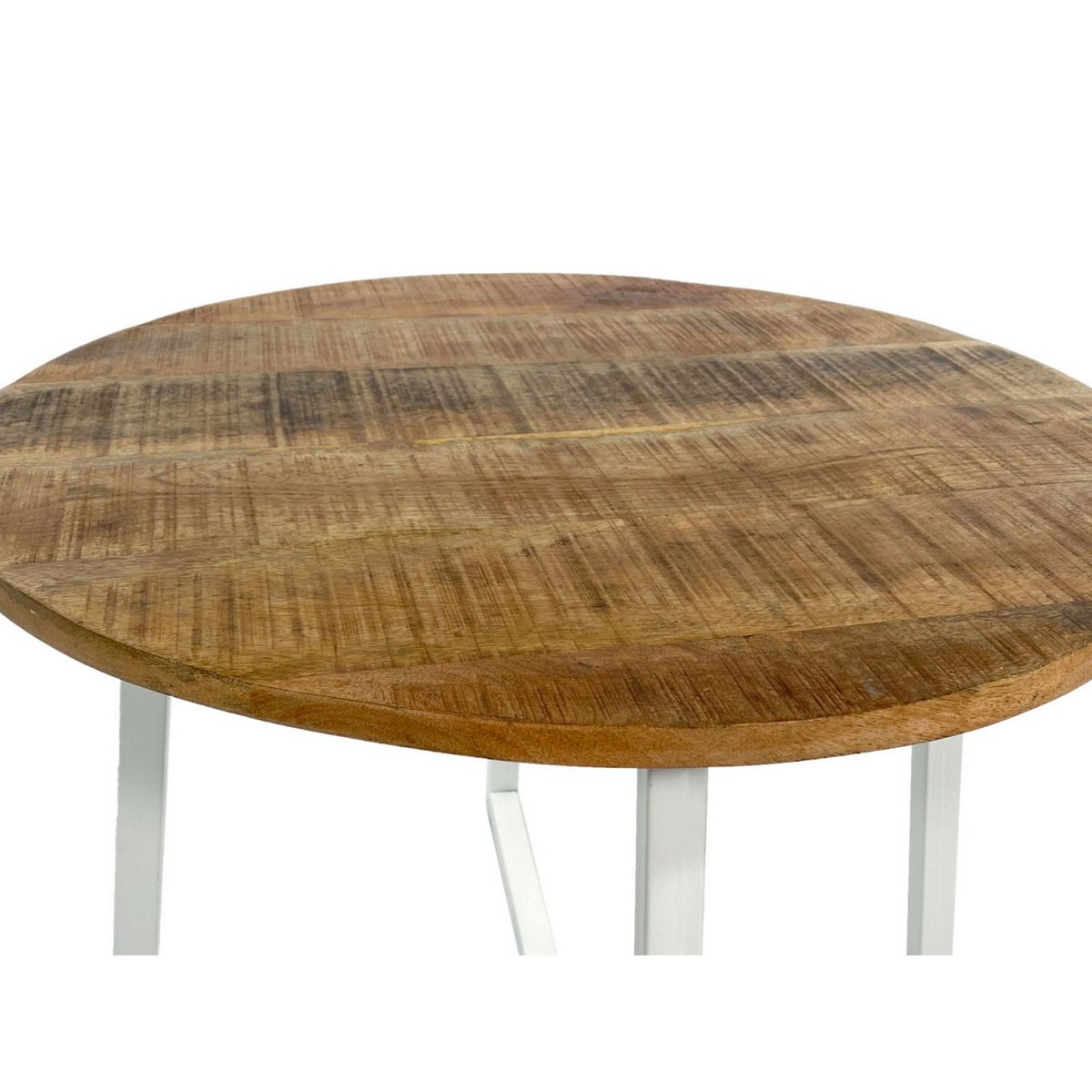 Handgemaakte luxe ronde salontafel met ambachtelijk metalen frame