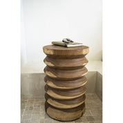 Hollowed suar side table stool
