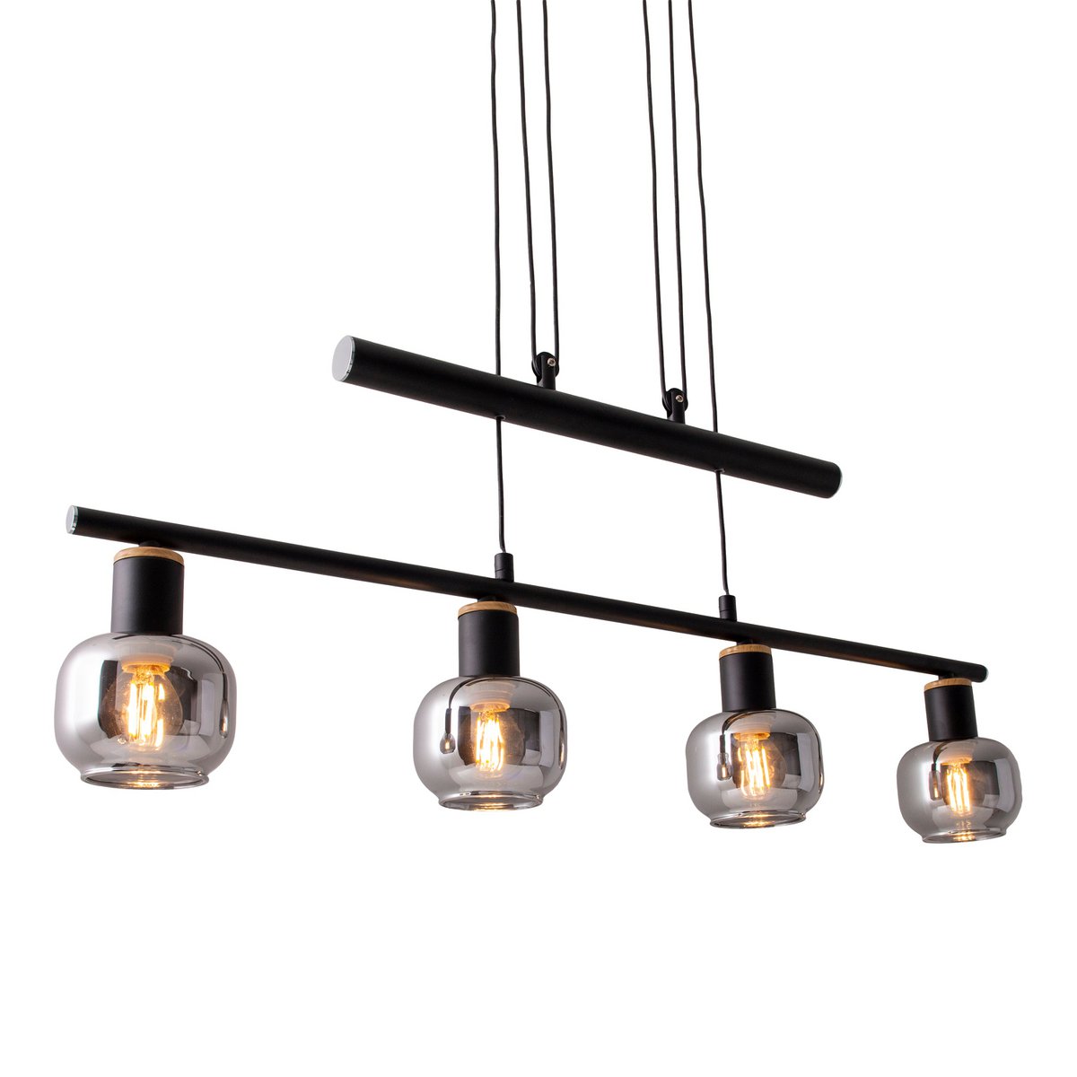 Handgemaakte luxe hanglamp in hoogwaardig rookglasontwerp