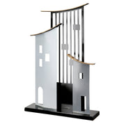 Metropolitan horizons black and gold metal sculpture