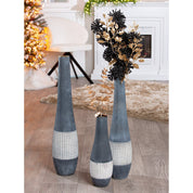 Obsidian tower anthracite ceramic floor vase