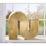 Golden tide metal vase