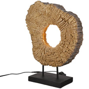 Wood art brown resin table lamp