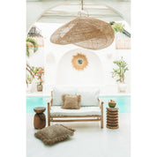 Hollowed suar side table stool