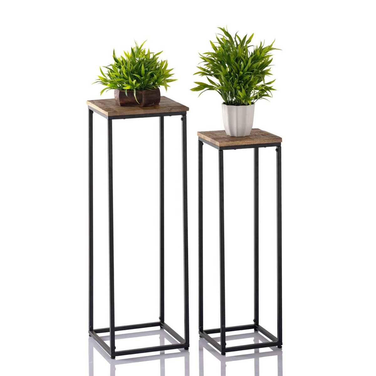 Flower columns Set B 25 and 20 H 78 and 67 cm flowers stool peru plant stand square