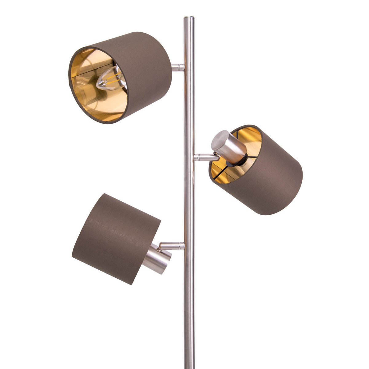 Handgemaakte luxe metalen staande lamp met ambachtelijke stoffen kappen
