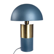Mushroom petrol gold metal table lamp