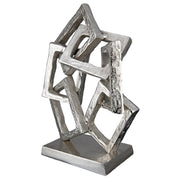 Nexus of strength silver aluminium sculpture