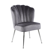 Sara velvet chair grey chrome frame
