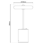 Timeless Black Metal and Concrete LED Table Lamp, Artisan Crafted