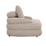 Tijdloze handgemaakte loungestoel in premium beige natuurlijk design