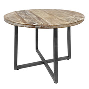Handgemaakte luxe ronde salontafel met ambachtelijk metalen frame