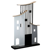 Metropolitan horizons black and gold metal sculpture