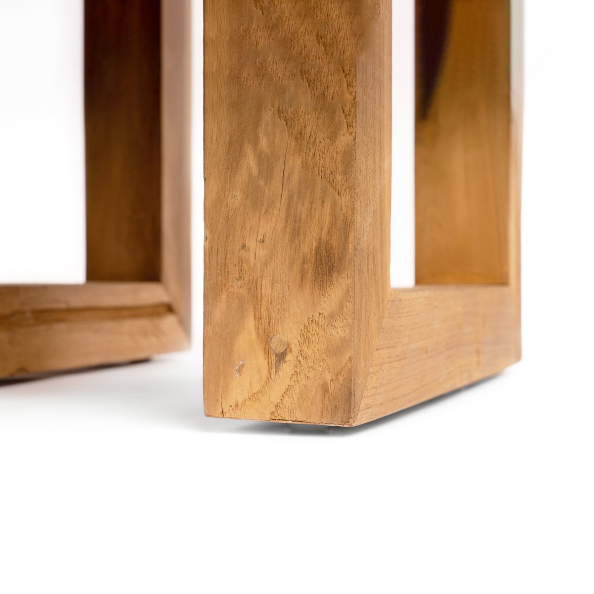 Handcrafted Reclaimed Teak Side Table - Timeless Artisan Design