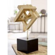 Cube of harmony gold metal sculpture