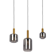 Handgemaakte luxe hanglamp van zwart metaal en glas