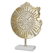 Golden coral bloom aluminium sculpture