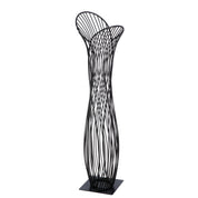 Flow of elegance black metal sculpture