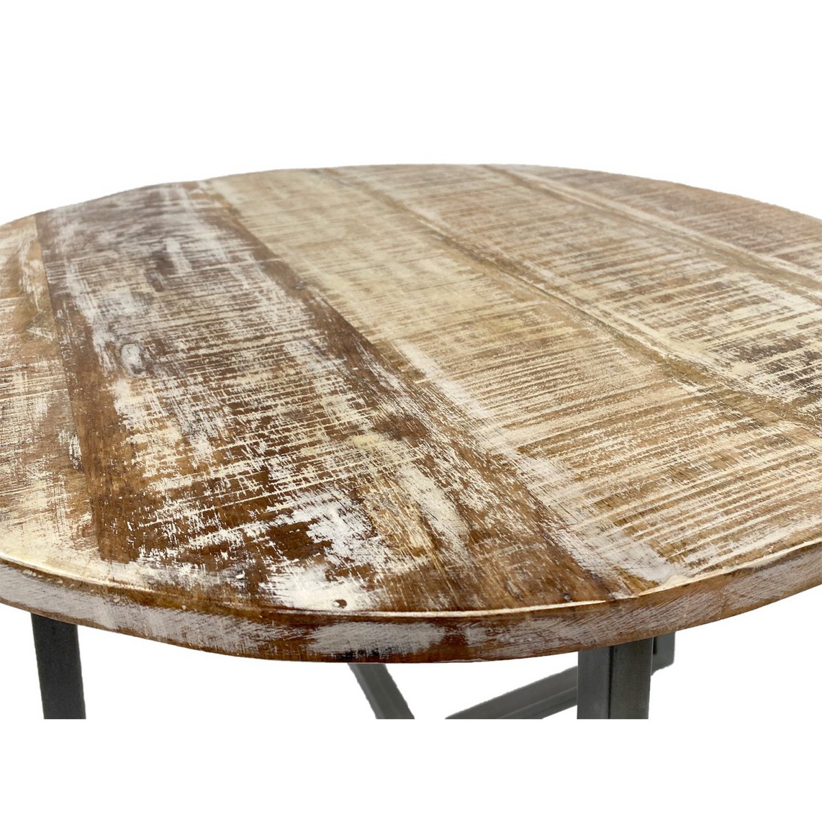 Handgemaakte luxe ronde salontafel met ambachtelijk metalen frame