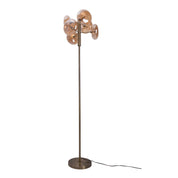 Tijdloze Artisan vloerlamp in amber met natuurlijke materialen