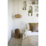 Hollowed suar side table stool