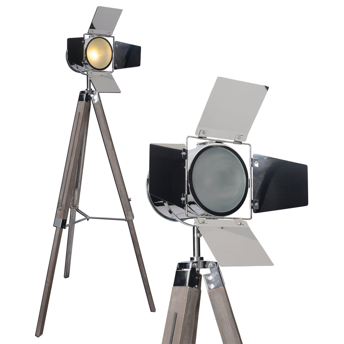 Premium handgemaakte driepotige staande lamp in natuurlijk design