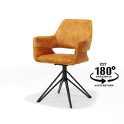 Armstoel Katy zwart draaivoet - Aurora Velours Gold