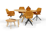 Armstoel Katy zwart draaivoet - Aurora Velours Gold