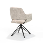 Katy armstoel - Stof Aurora Velours Liver-Mole UKFR, draaivoet