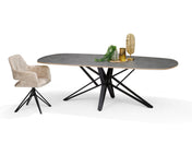 Katy armstoel - Stof Aurora Velours Liver-Mole UKFR, draaivoet